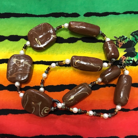 Ceramic Boho Vintage Rare One of Kind Handmade Necklace - Picture 6 of 16